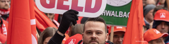 Bild von IG Metall Streikenden bei einer Demonstration